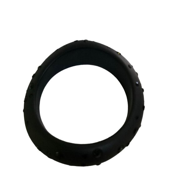 Stunning Vintage Matt Black Rhinestone Lucite Wavy Shaped Bangle Bracelet - Picture 4 of 4